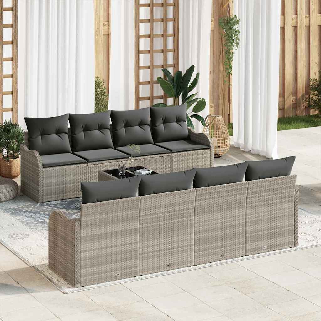 Set Divano da Giardino Grigio chiaro 55 x 55 x 37 cm polyrattan - homemem39