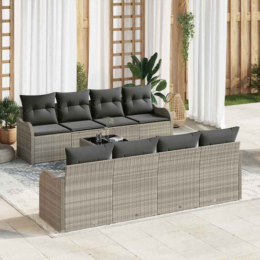 Set Divano da Giardino Grigio chiaro 55 x 55 x 37 cm polyrattan