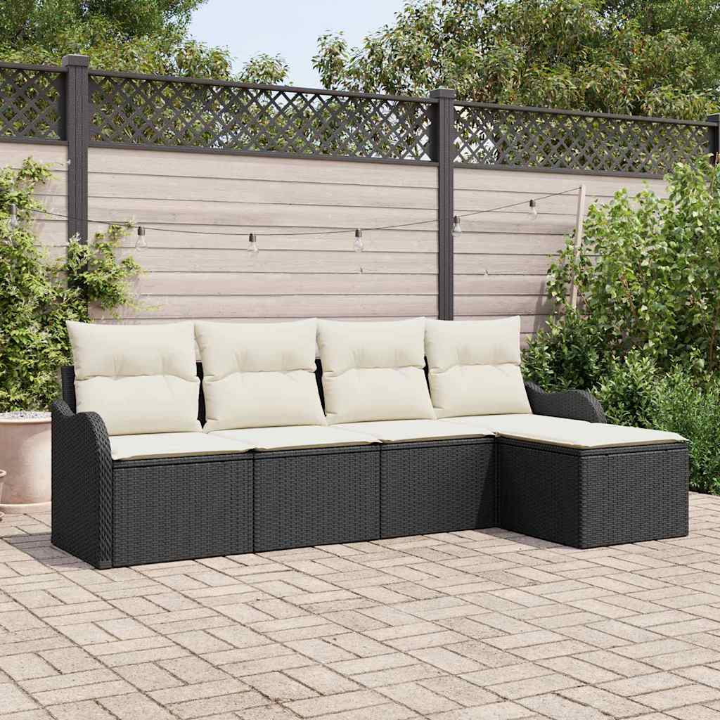 Set Divano da Giardino Nero polyrattan | homemem39