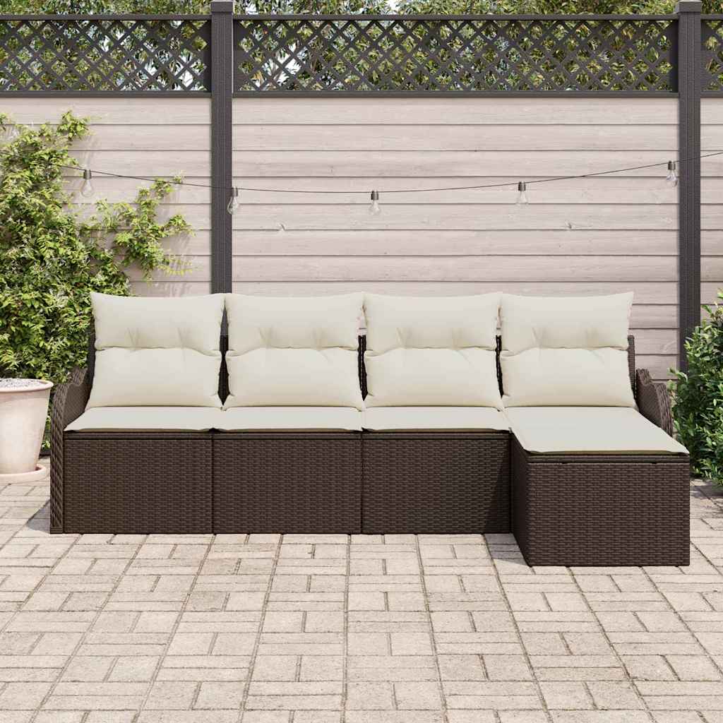 Set Divano da Giardino 5 pcs Marrone polyrattan | homemem39
