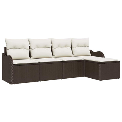 Set Divano da Giardino 5 pcs Marrone polyrattan | homemem39