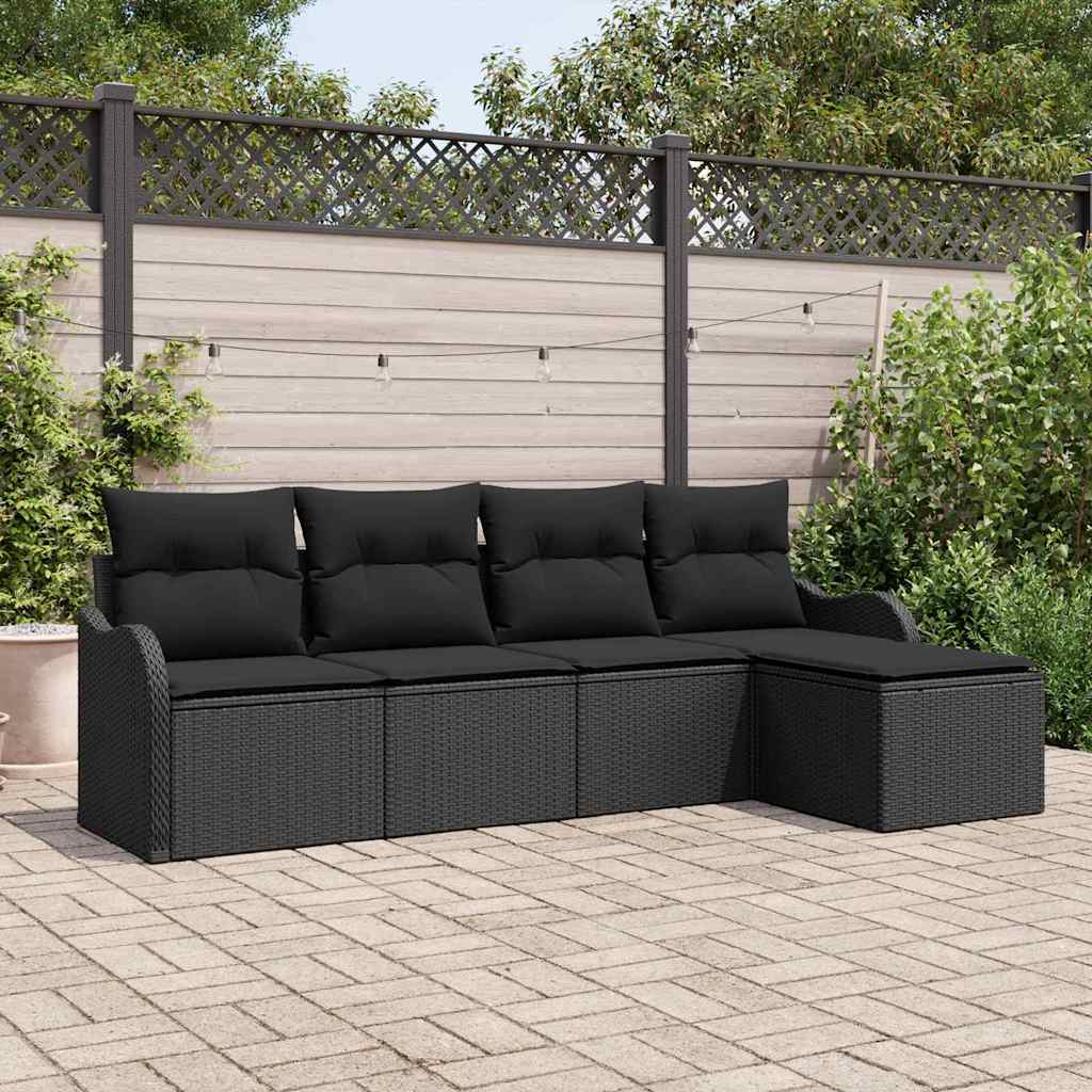 Set Divano da Giardino Nero polyrattan | homemem39