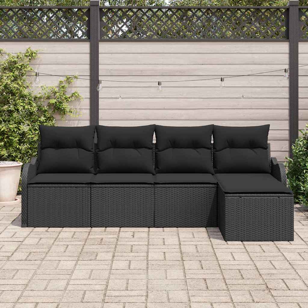 Set Divano da Giardino Nero polyrattan | homemem39