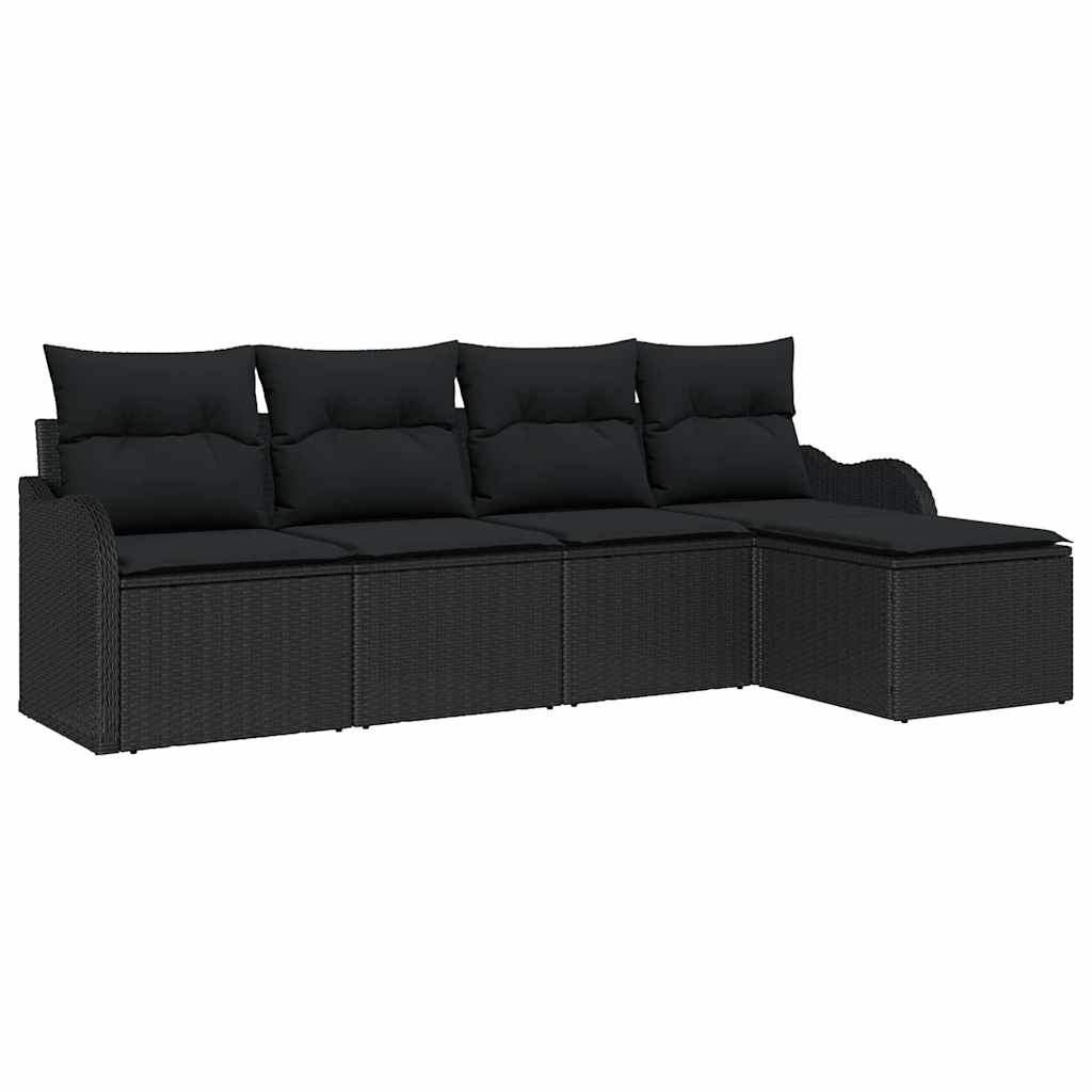 Set Divano da Giardino Nero polyrattan | homemem39
