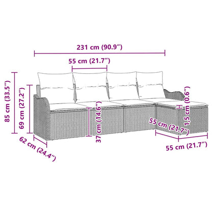 Set Divano da Giardino Nero polyrattan | homemem39