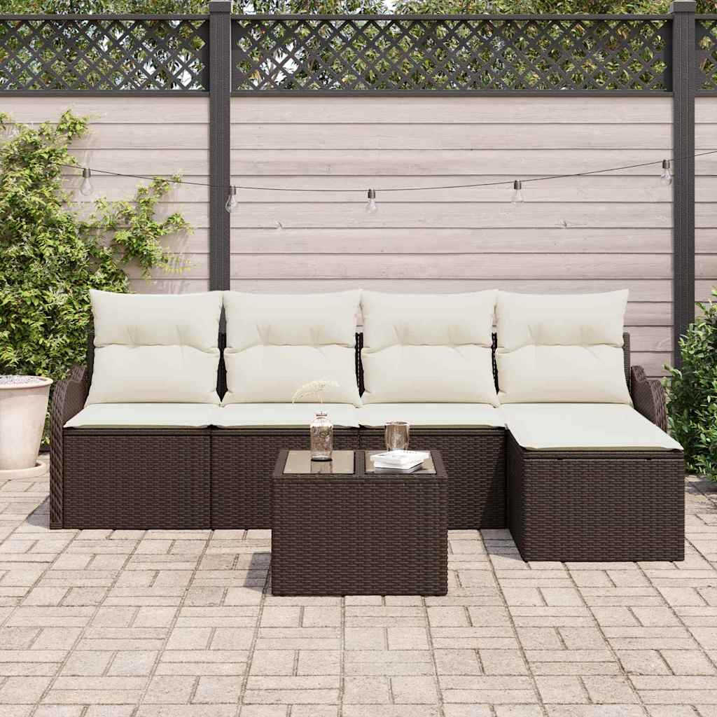 Set Divano da Giardino Marrone polyrattan | homemem39