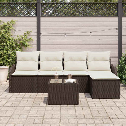 Set Divano da Giardino Marrone polyrattan | homemem39