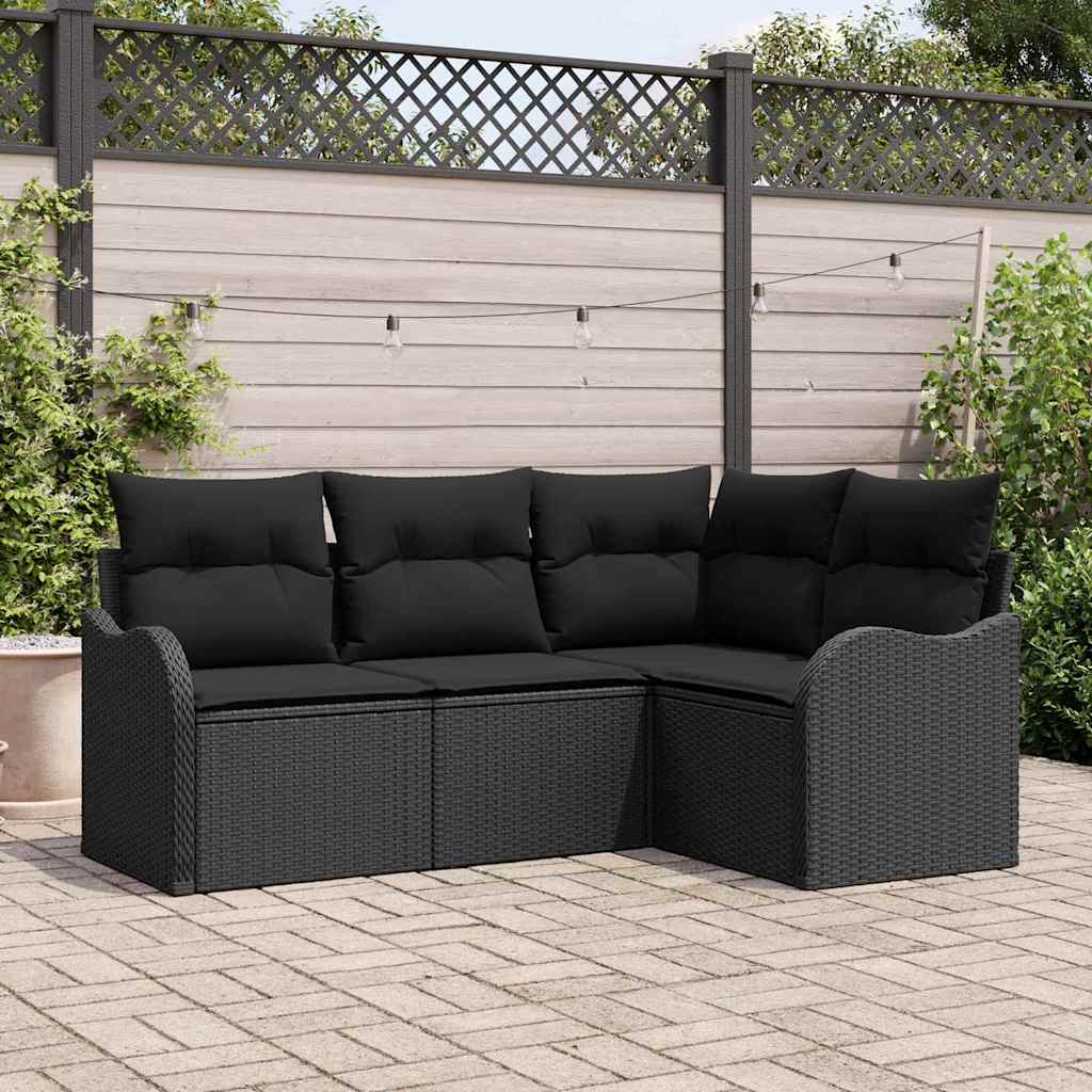 Set Divano da Giardino Nero polyrattan | homemem39