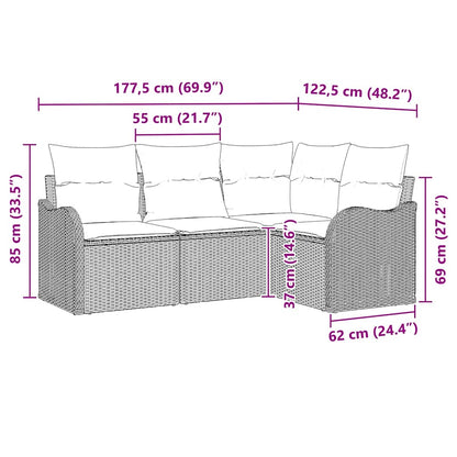 Set Divano da Giardino Nero polyrattan | homemem39