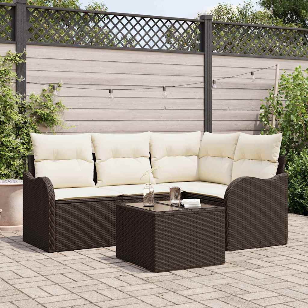 Set Divano da Giardino Marrone polyrattan | homemem39