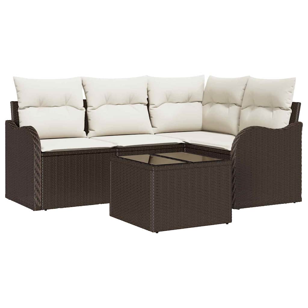 Set Divano da Giardino Marrone polyrattan | homemem39