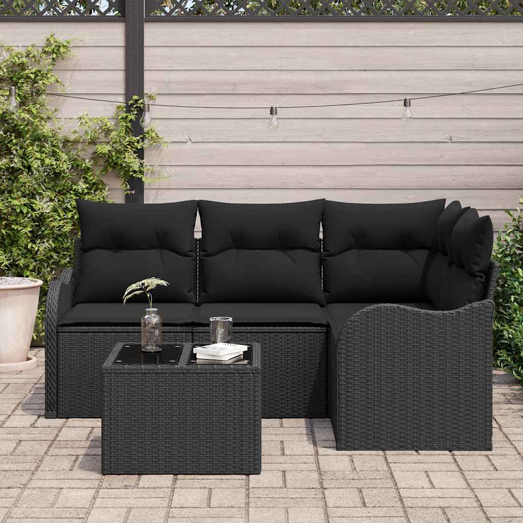 Set Divano da Giardino Nero polyrattan | homemem39