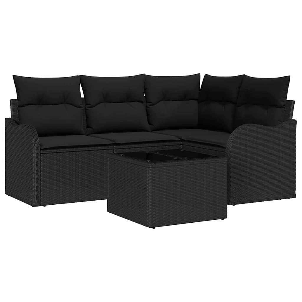 Set Divano da Giardino Nero polyrattan | homemem39