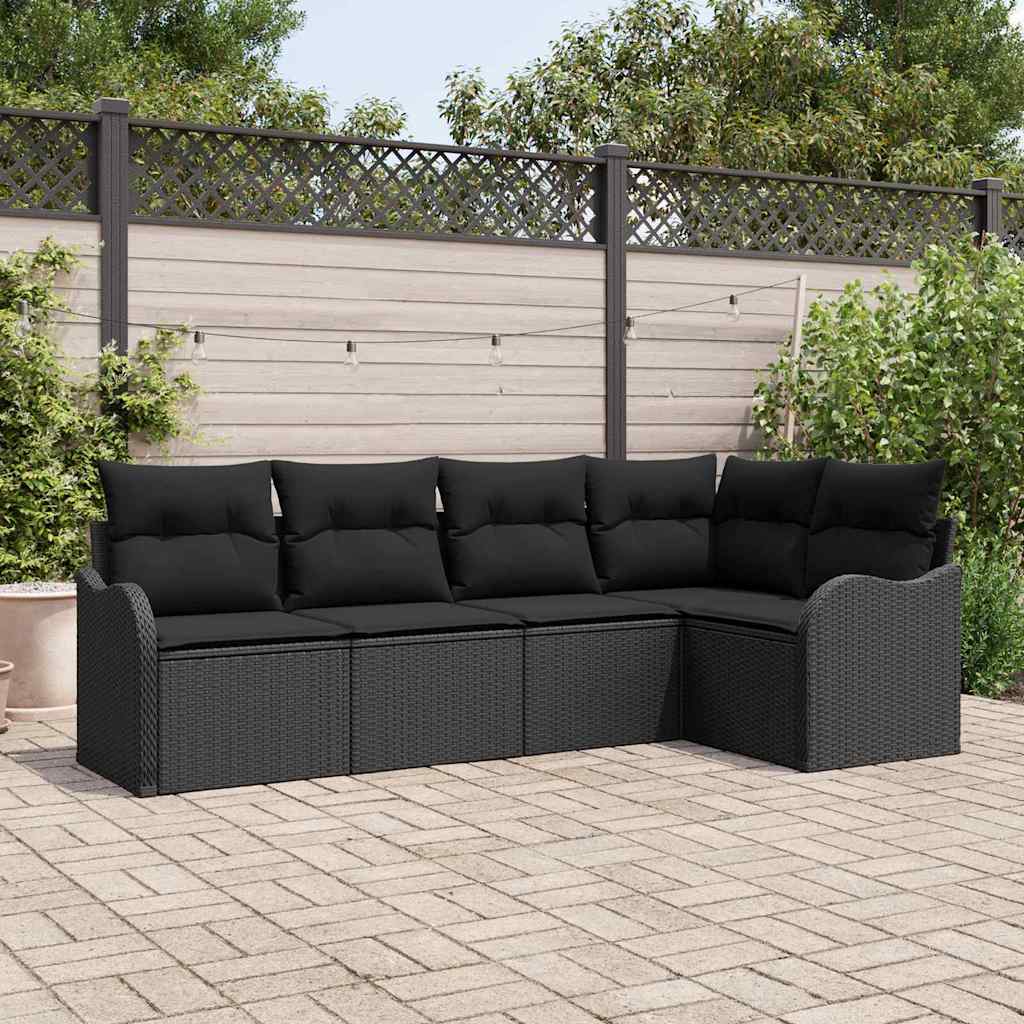 Set Divano da Giardino Nero polyrattan | homemem39