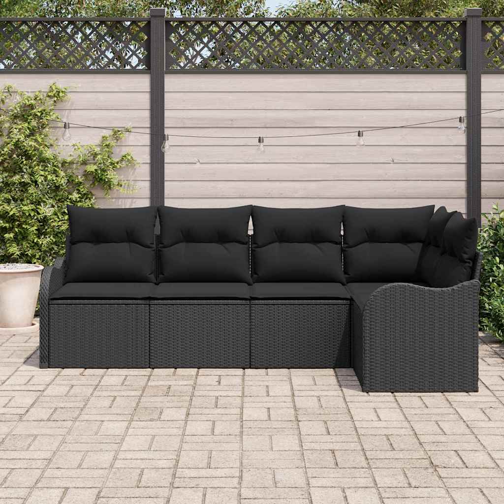 Set Divano da Giardino Nero polyrattan | homemem39