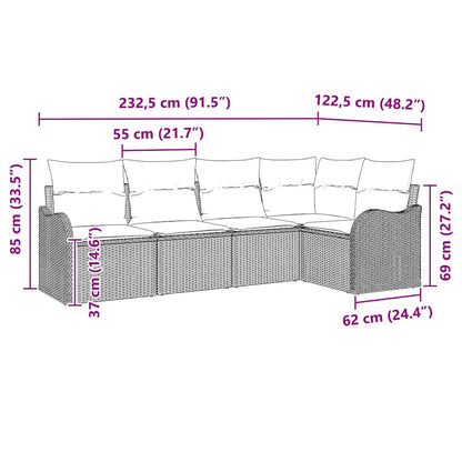 Set Divano da Giardino Nero polyrattan | homemem39