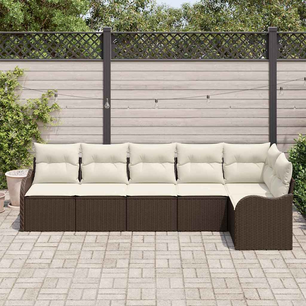 Set Divano da Giardino 6 pcs Marrone polyrattan | homemem39