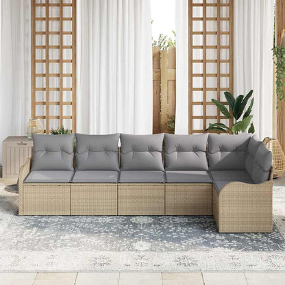 Set Divano da Giardino 6 pcs Beige polyrattan | homemem39