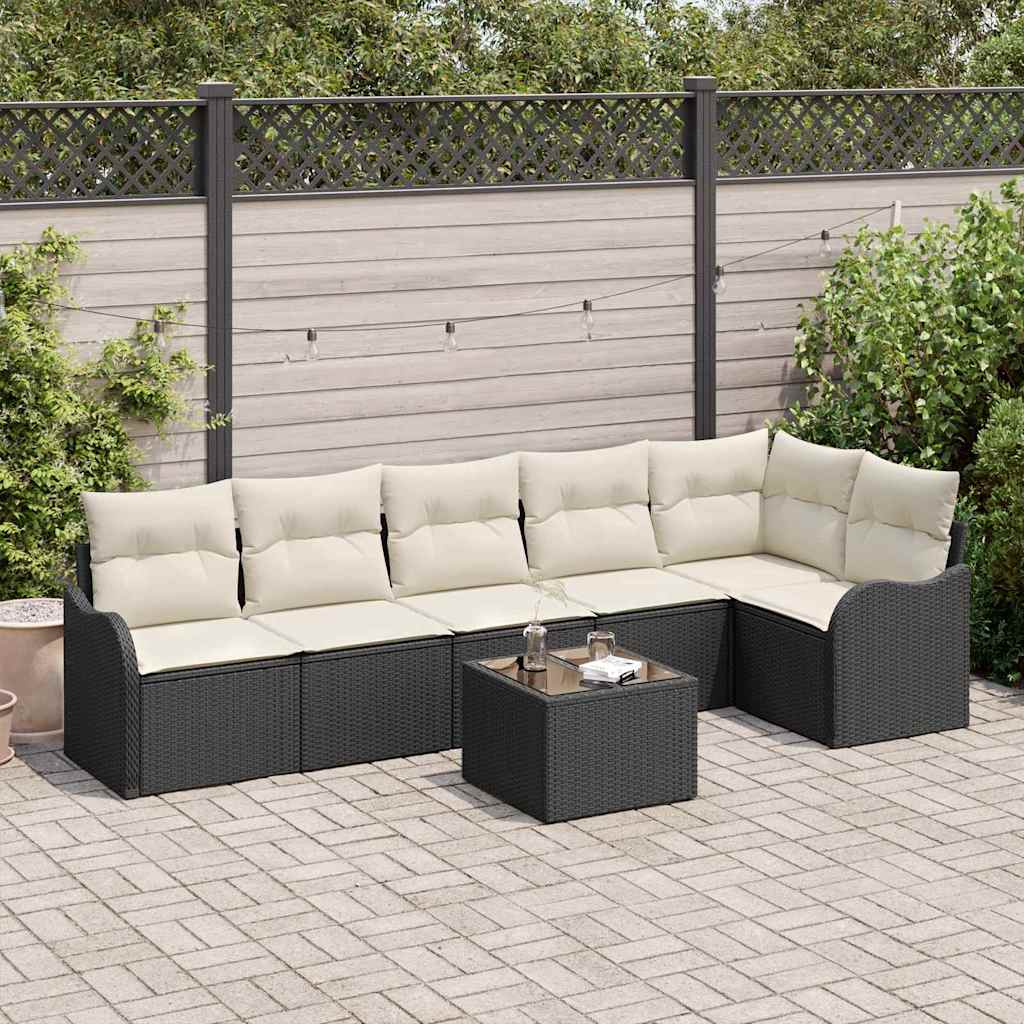 Set Divano da Giardino Nero polyrattan | homemem39
