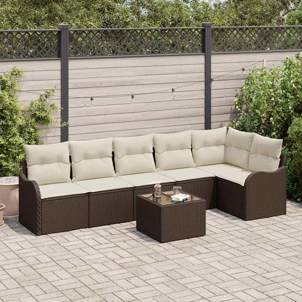 Set Divano da Giardino Marrone polyrattan | homemem39
