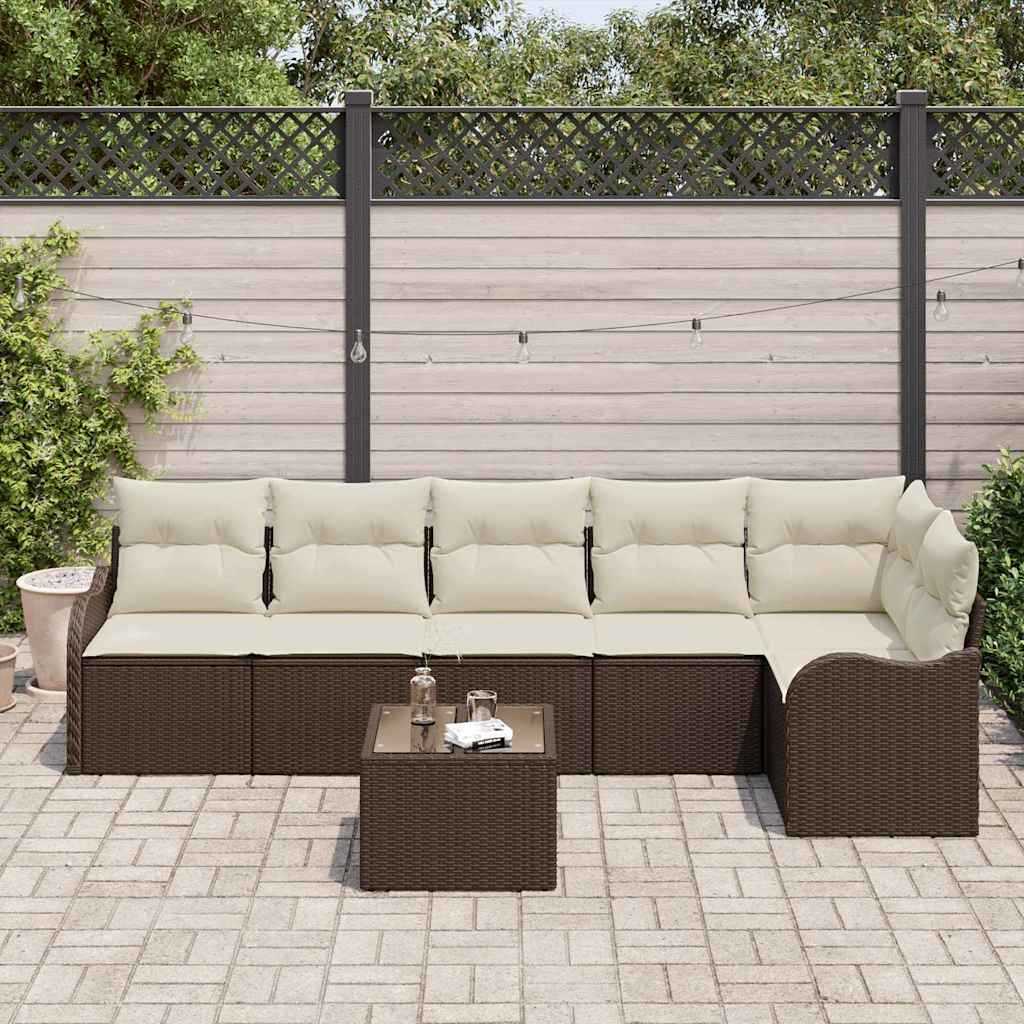Set Divano da Giardino Marrone polyrattan | homemem39