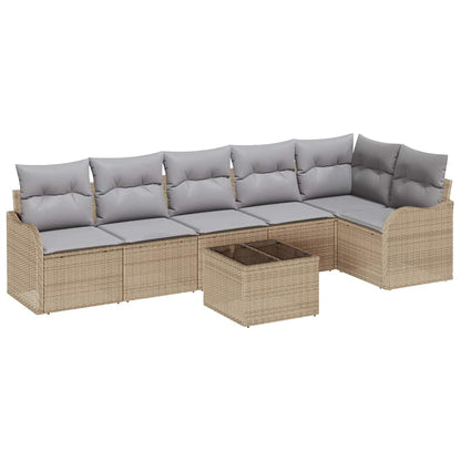 Set Divano da Giardino 7 pcs Beige polyrattan | homemem39