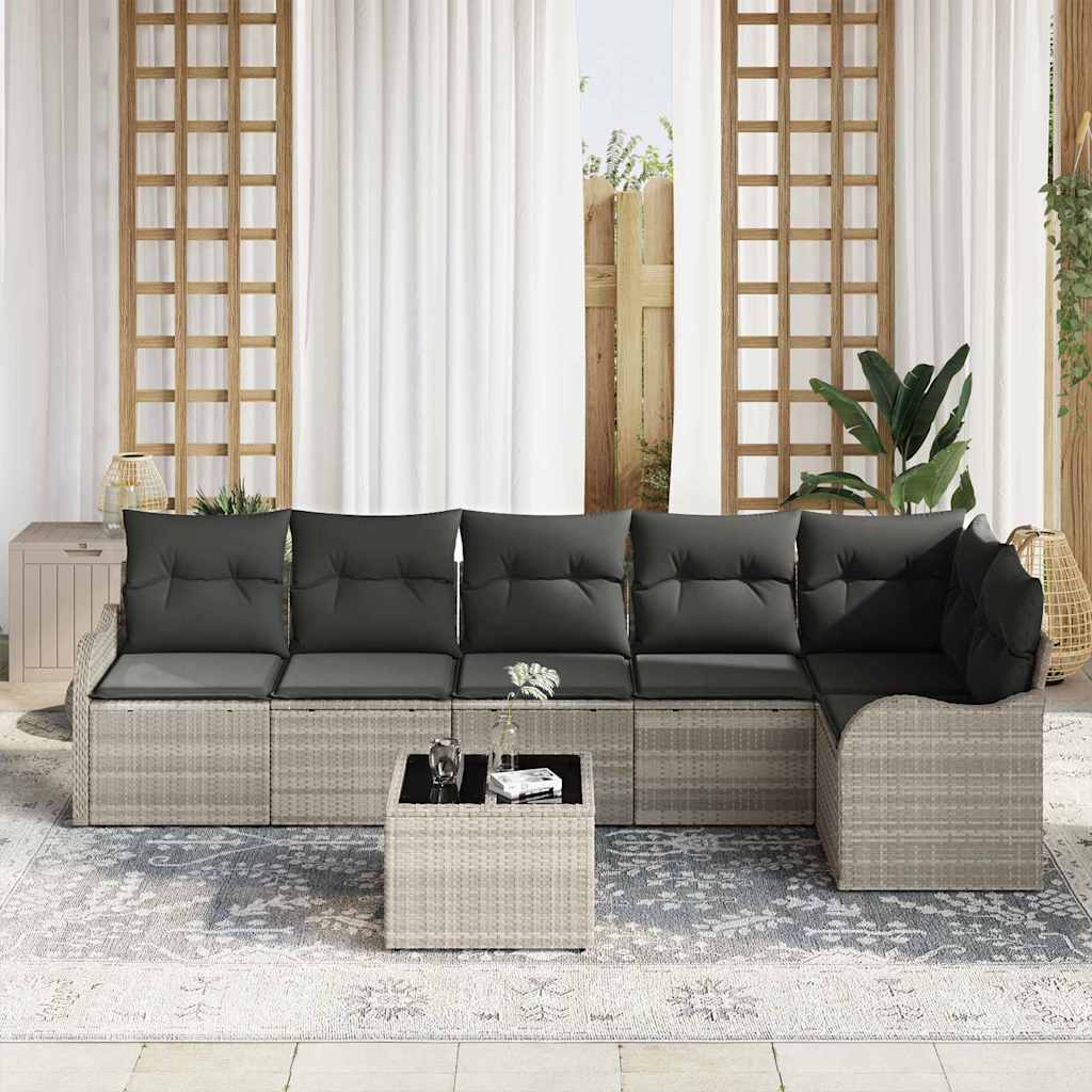 Set Divano da Giardino Grigio chiaro polyrattan | homemem39