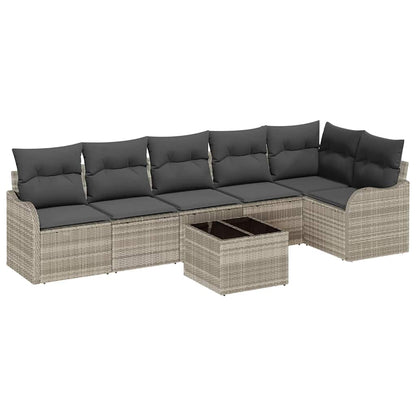 Set Divano da Giardino Grigio chiaro polyrattan | homemem39