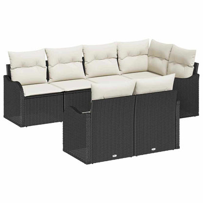 Set Divano da Giardino 7 pz Nero polyrattan | homemem39