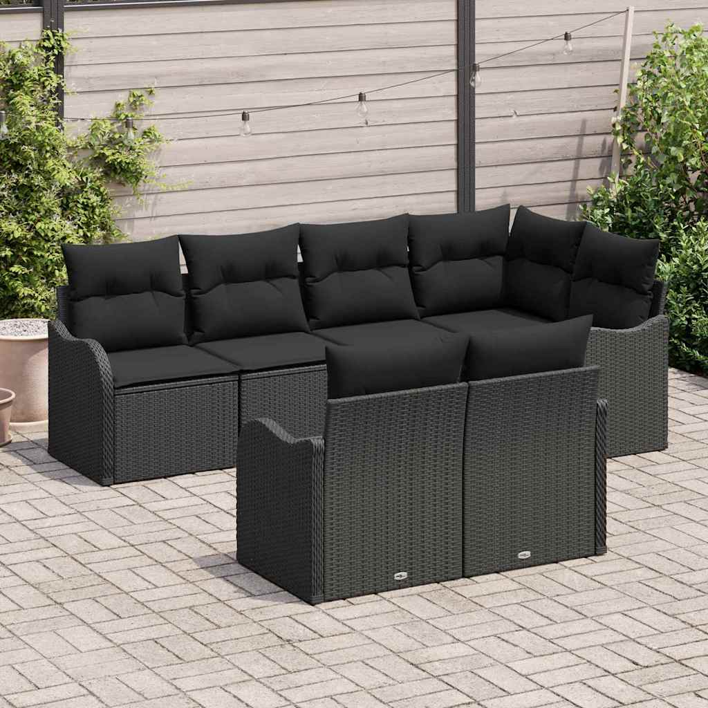 Set Divano da Giardino Nero polyrattan | homemem39