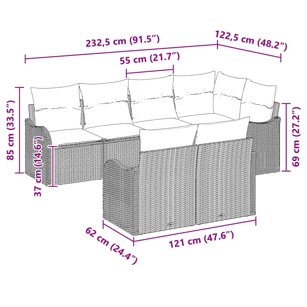 Set Divano da Giardino Nero polyrattan | homemem39