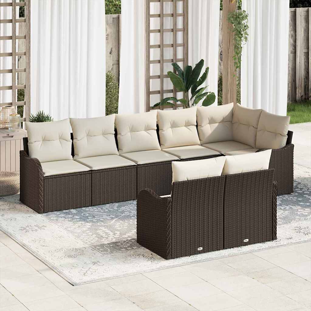 Set Divano da Giardino Marrone polyrattan | homemem39