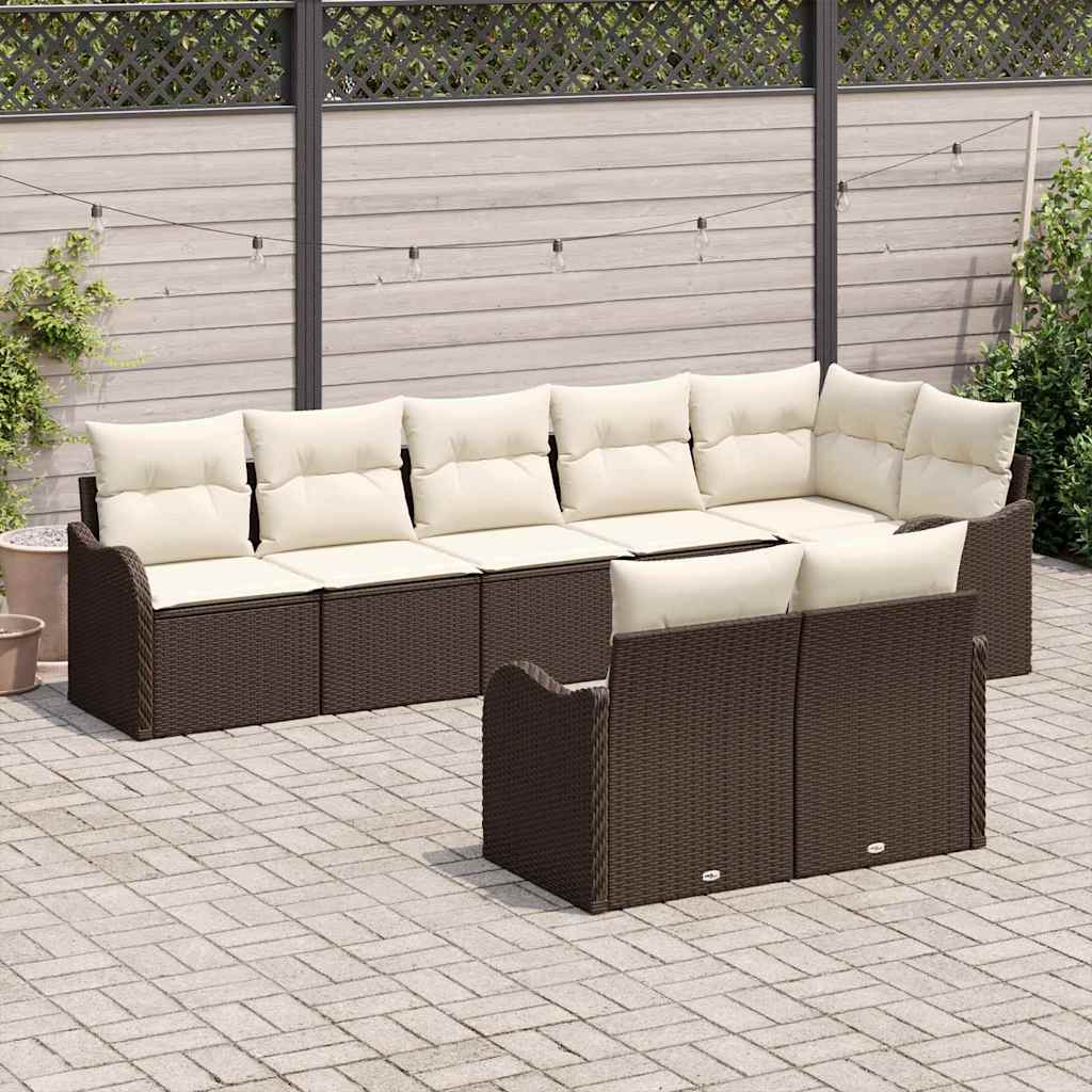 Set Divano da Giardino Marrone polyrattan | homemem39