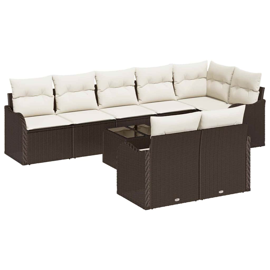 Set Divano da Giardino Marrone polyrattan | homemem39