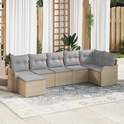 Set Divano da Giardino 7 pcs Beige polyrattan | homemem39