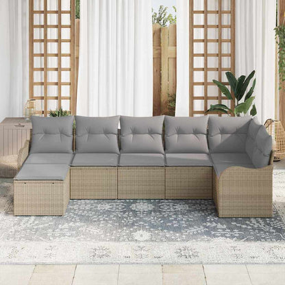 Set Divano da Giardino 7 pcs Beige polyrattan | homemem39