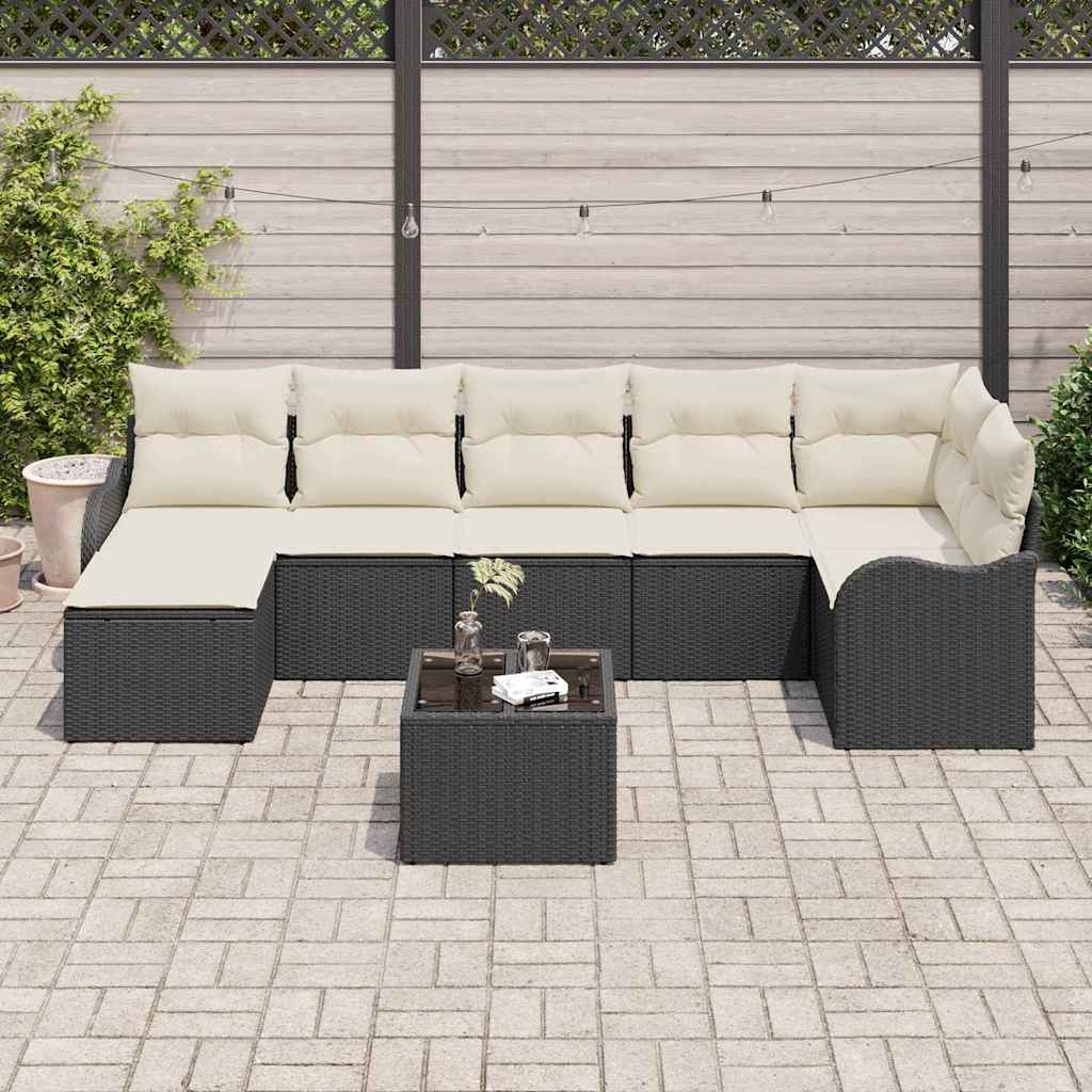 Set Divano da Giardino Nero polyrattan | homemem39