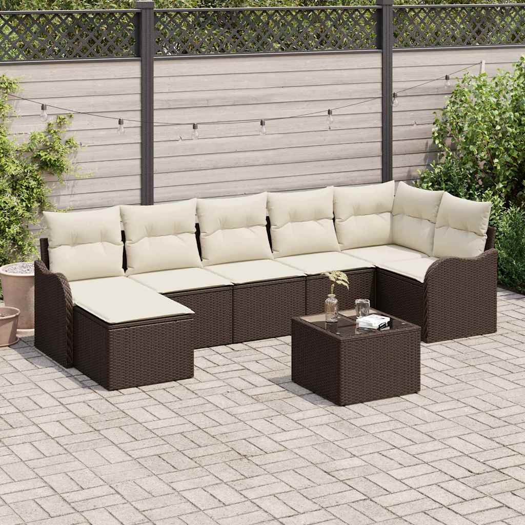 Set Divano da Giardino Marrone polyrattan | homemem39