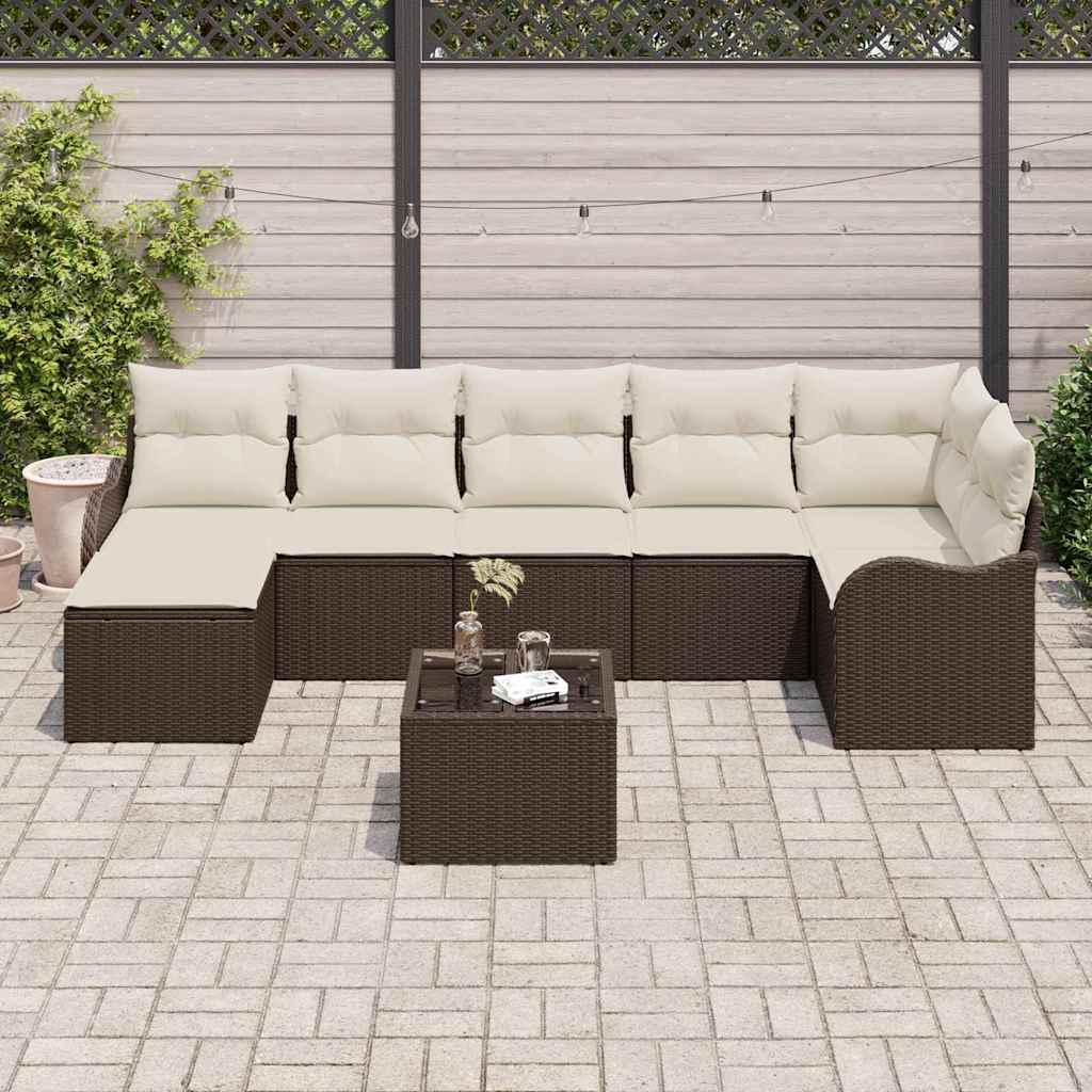 Set Divano da Giardino Marrone polyrattan | homemem39