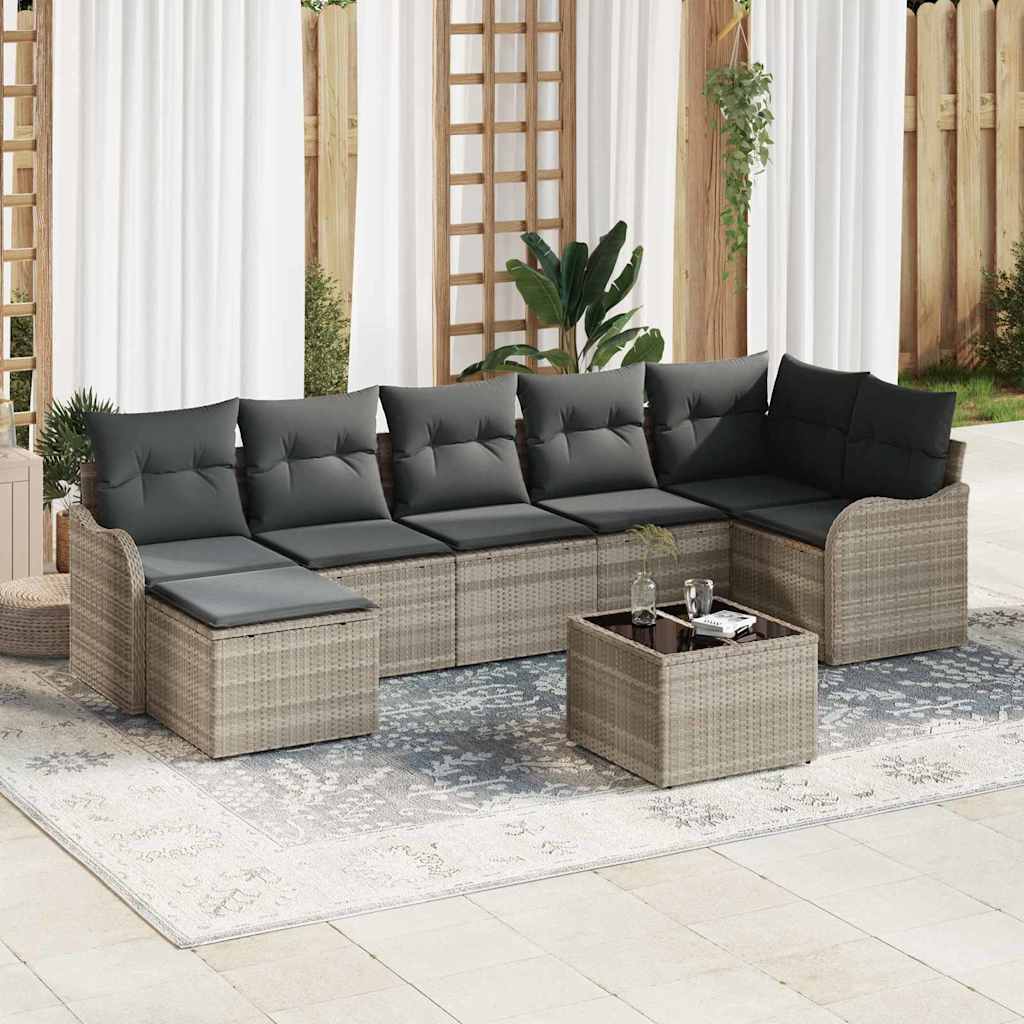 Set Divano da Giardino Grigio chiaro polyrattan | homemem39