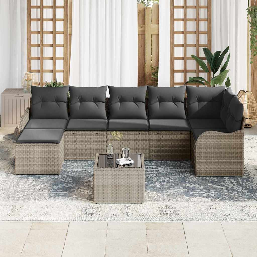 Set Divano da Giardino Grigio chiaro polyrattan | homemem39