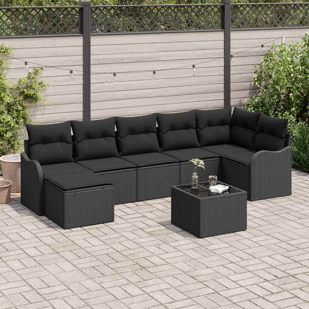 Set Divano da Giardino Nero polyrattan | homemem39