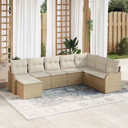 Set Divano da Giardino 8 pcs Beige polyrattan | homemem39