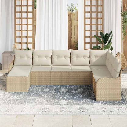 Set Divano da Giardino 8 pcs Beige polyrattan | homemem39