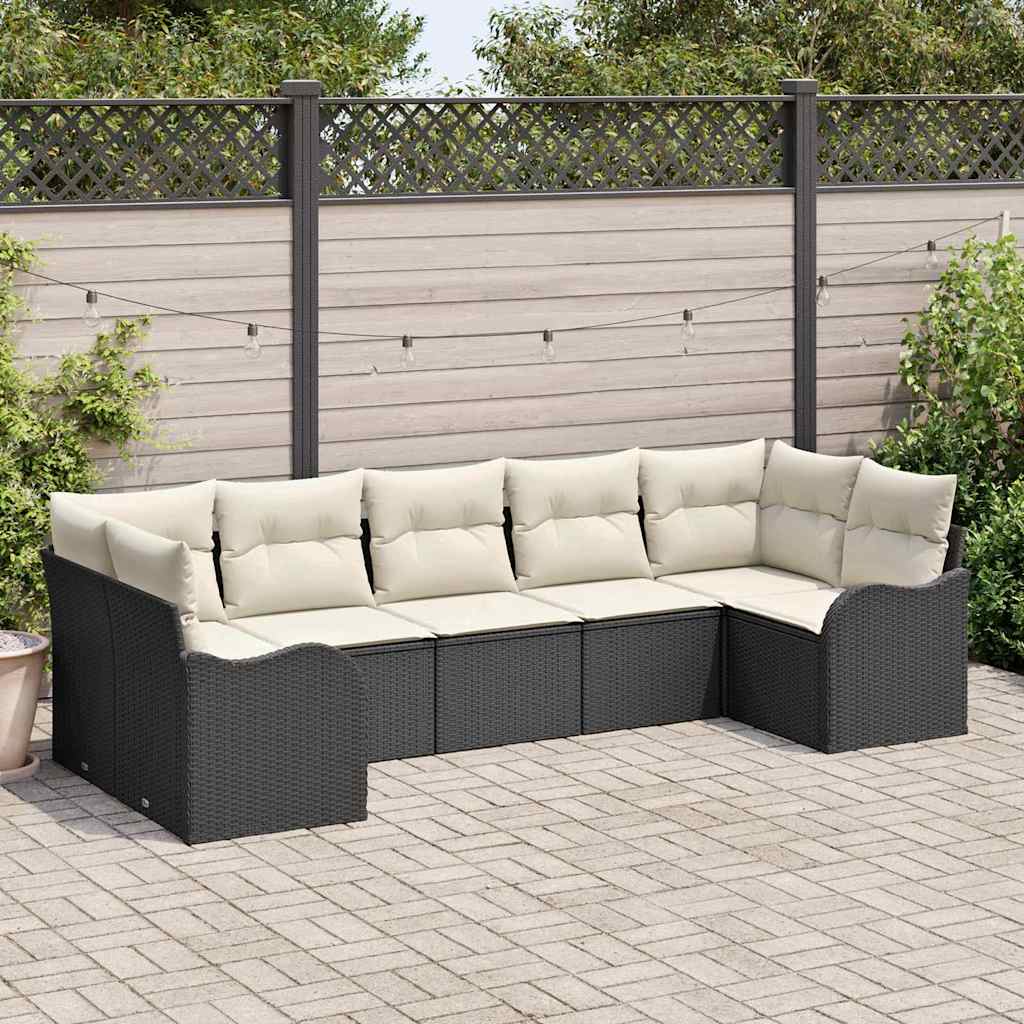 Set Divano da Giardino Nero polyrattan | homemem39