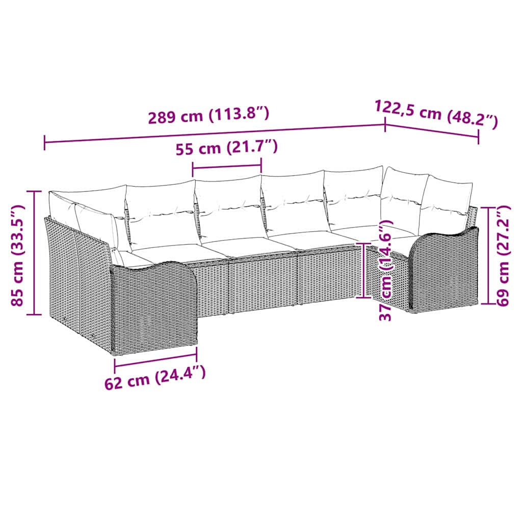 Set Divano da Giardino Nero polyrattan | homemem39