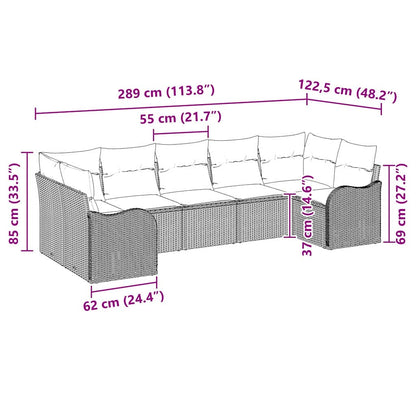 Set Divano da Giardino Nero polyrattan | homemem39