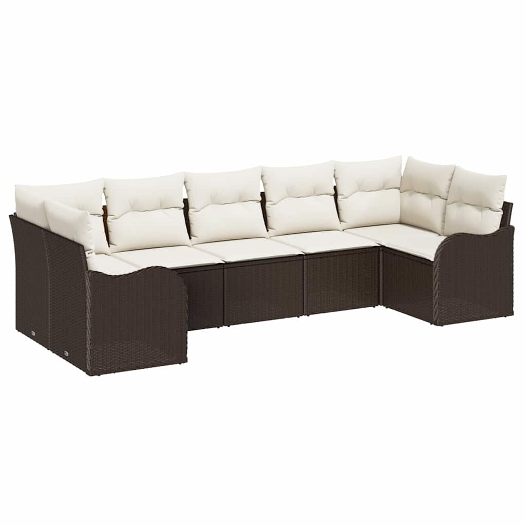 Set Divano da Giardino Marrone polyrattan | homemem39