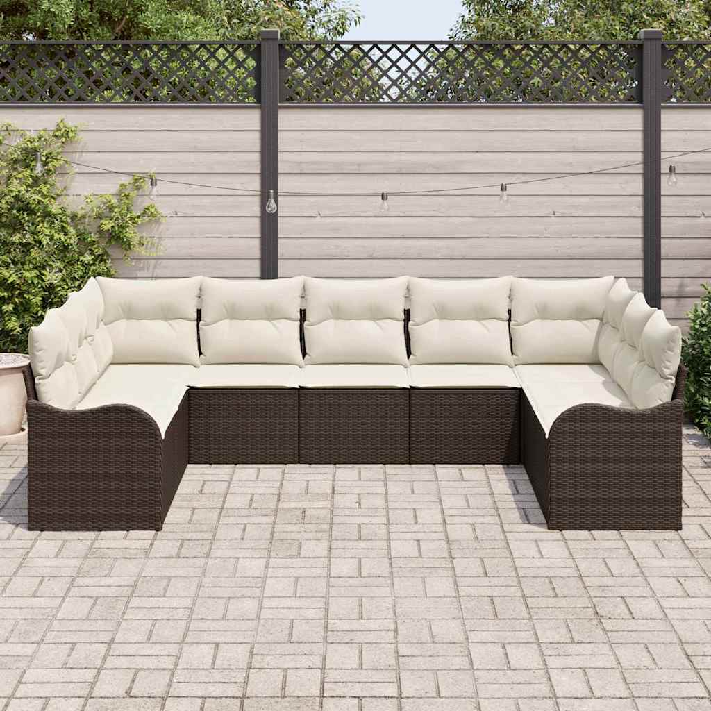 Set Divano da Giardino Marrone polyrattan | homemem39