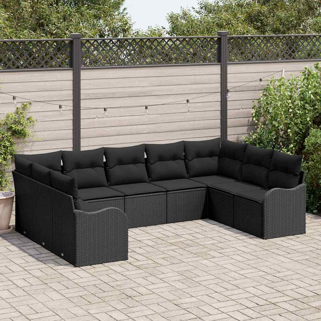 Set Divano da Giardino Nero polyrattan | homemem39